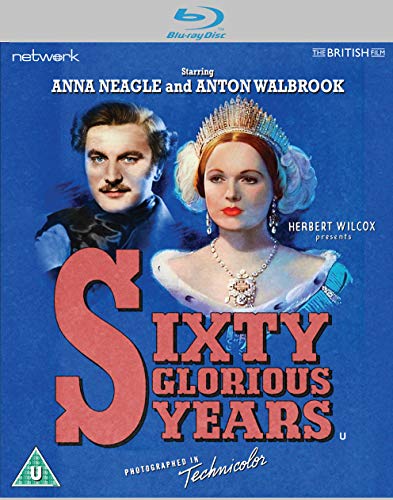 Blu-ray cover for "Sixty Glorious Years" featuring Anna Neagle and Anton Walbrook.