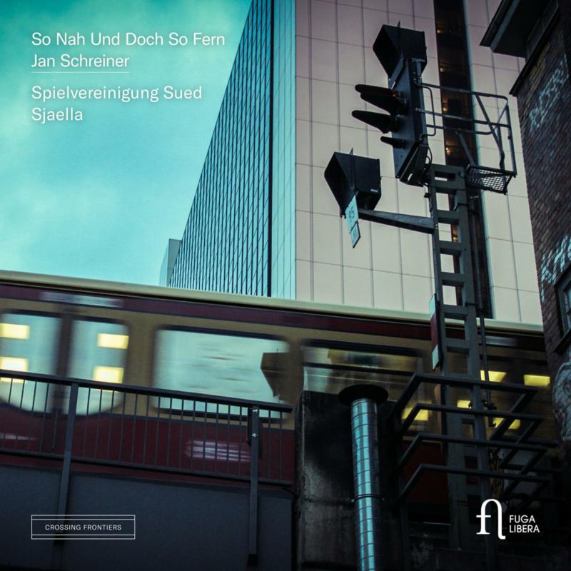 CD cover with a blurred train, traffic lights, and city buildings.