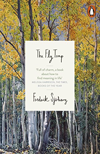 Book cover for "The Fly Trap" by Fredrik Sjöberg, with birch trees.