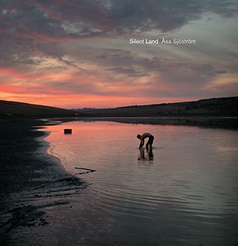Person in water under a dramatic pink and grey sunset sky.