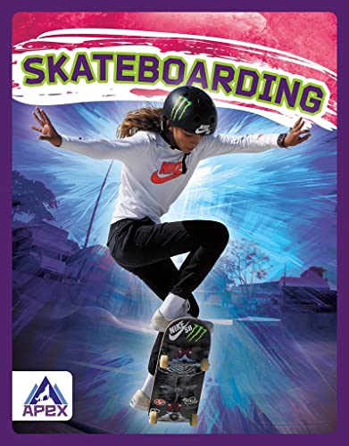 Skateboarder in mid-air, wearing a helmet and Nike apparel.