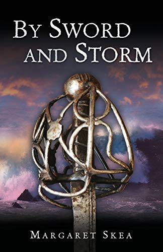 Book cover: “By Sword and Storm” with a Celtic sword hilt image.