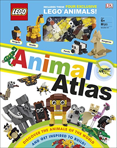 LEGO Animal Atlas book cover with built LEGO animal models.