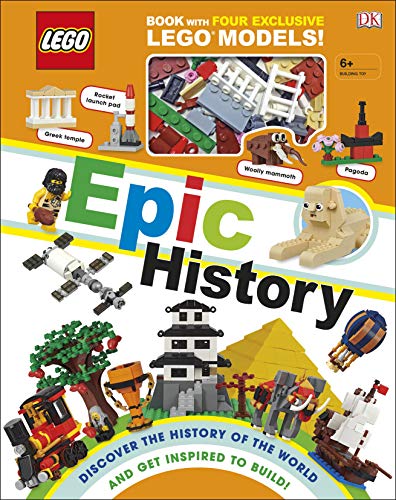 LEGO Epic History book cover with built models and minifigures.