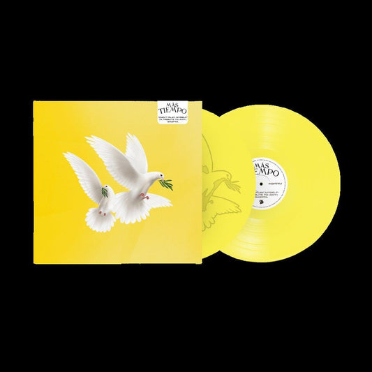 Yellow vinyl record and sleeve featuring two white doves with olive branches.