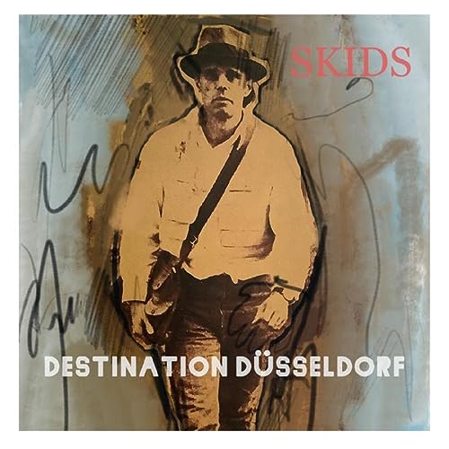 Vinyl record cover: man in a hat with abstract artwork.