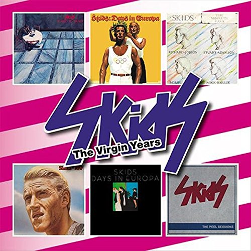 CD cover for Skids’ “The Virgin Years” featuring album art collage.