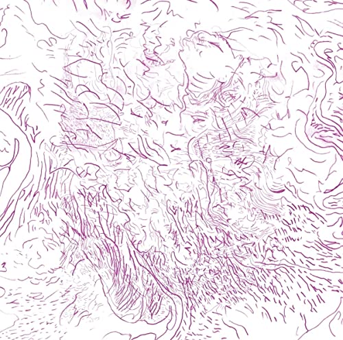 Abstract purple line drawing of a face, CD cover art.