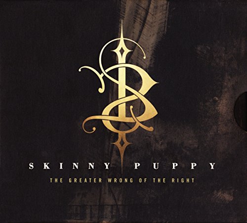 "Album cover with gold logo and text on a dark background."