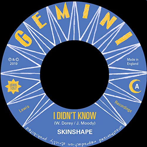 Vinyl record label with blue and yellow geometric design, text “I Didn’t Know”.
