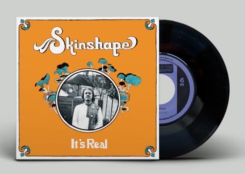 Skinshape vinyl record with orange cover featuring a portrait and mushrooms.