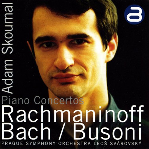 CD cover featuring a portrait of pianist Adam Skoumal, composers listed.