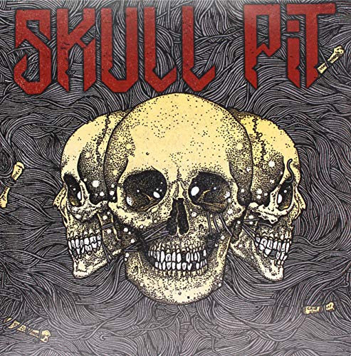 Vinyl album cover featuring three beige skulls and red "Skull Pit" text.