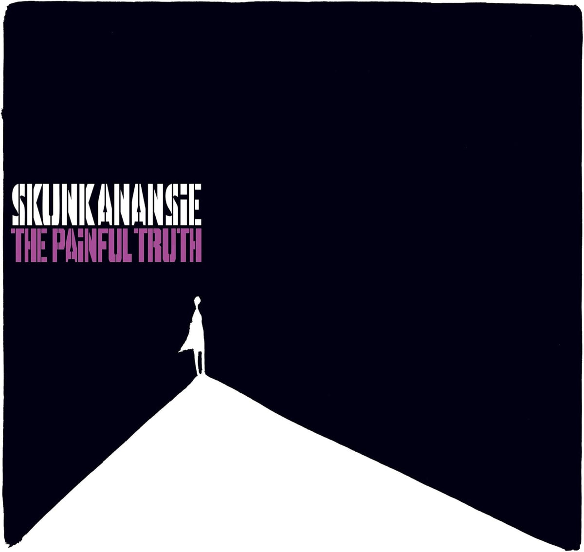 Skunk Anansie The Painful Truth album cover features a silhouette standing on a white wedge.