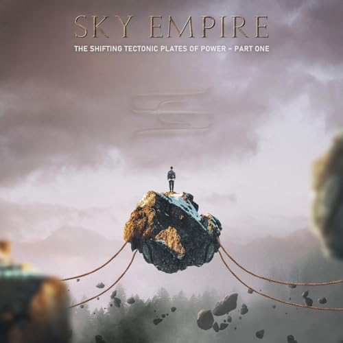 CD cover: lone figure on a floating island amidst clouds.