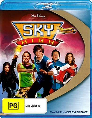 Sky High" Blu-ray cover featuring a group of young superheroes.