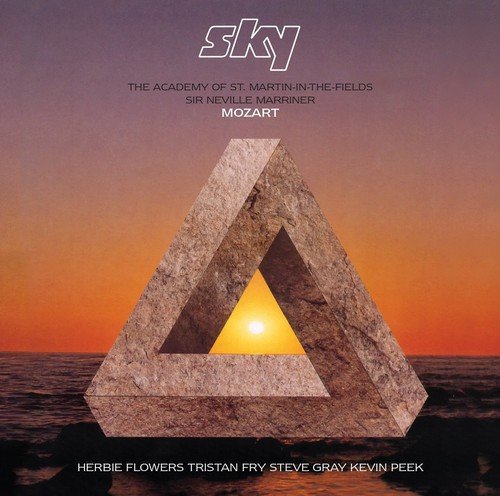 "Album cover featuring a stone pyramid with a sunset in the background."