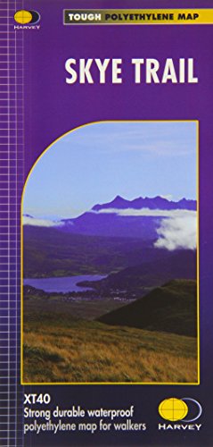 Front cover of a Skye Trail map featuring a landscape photo of Scottish mountains.