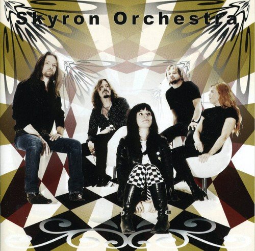 Skyron Orchestra album cover featuring five musicians in a stylized setting.