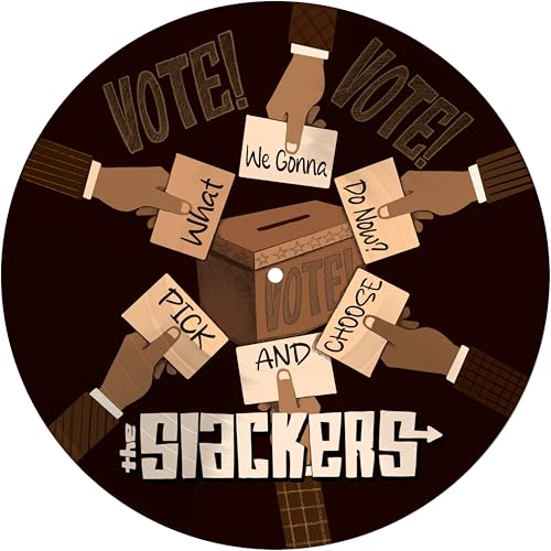 Vinyl record cover for The Slackers, featuring hands and voting imagery.
