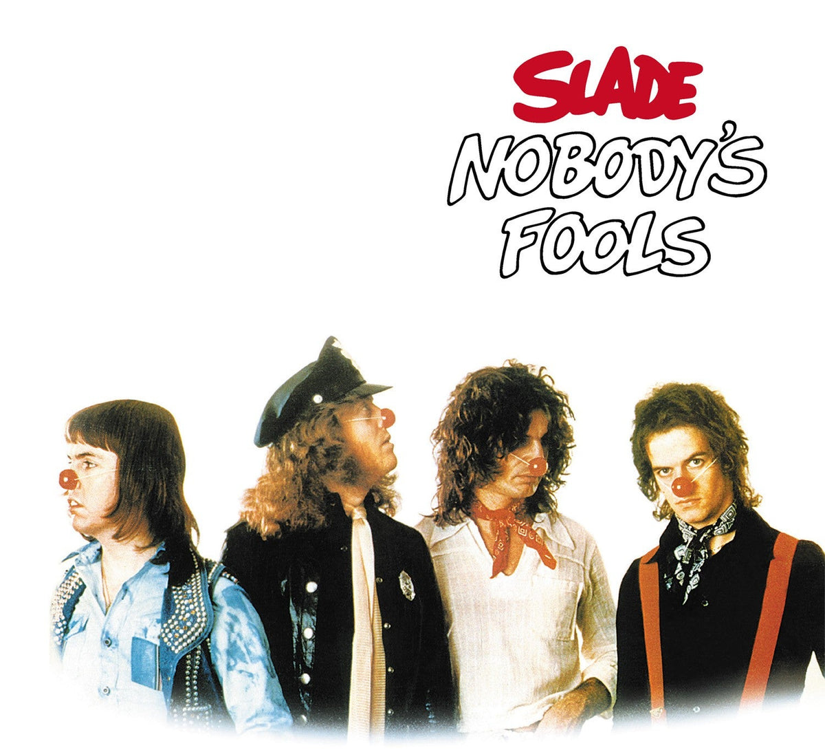 Slade album cover featuring four band members with long hair.