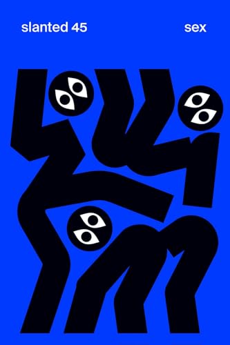 Blue magazine cover with abstract black figures and multiple eyes.