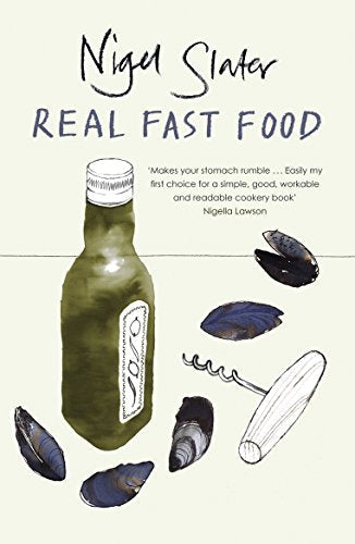 "Book cover featuring a green bottle, corkscrew, and mussel shells on a beige background."