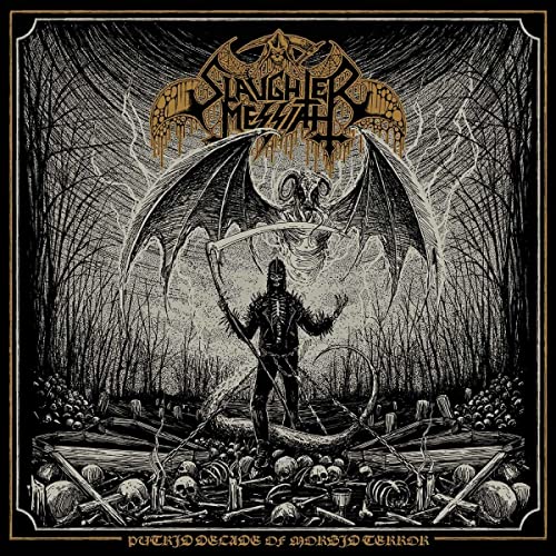 Dark album cover featuring a winged skeletal figure in a graveyard.
