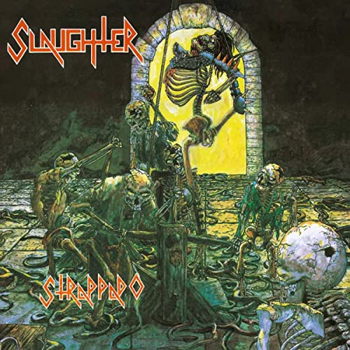 Dark album cover depicting skeletal figures and torture devices.