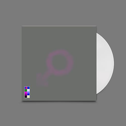 Gray vinyl record cover with a purple circular symbol and white disc.