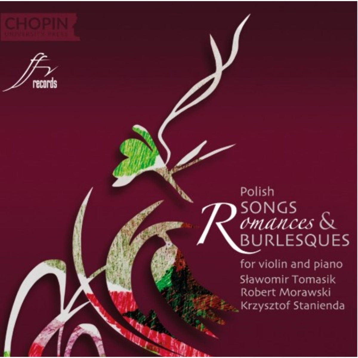 CD cover for “Slawomir Tomasik - Polish Songs,” featuring abstract floral designs.