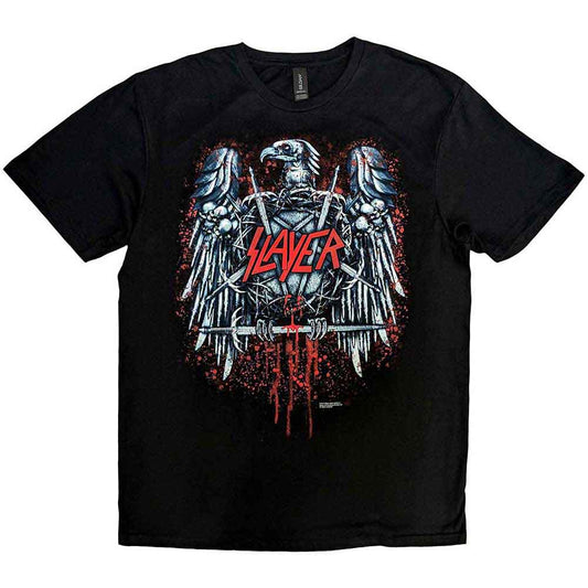 Black t-shirt with a large, detailed eagle and "Slayer" graphic.