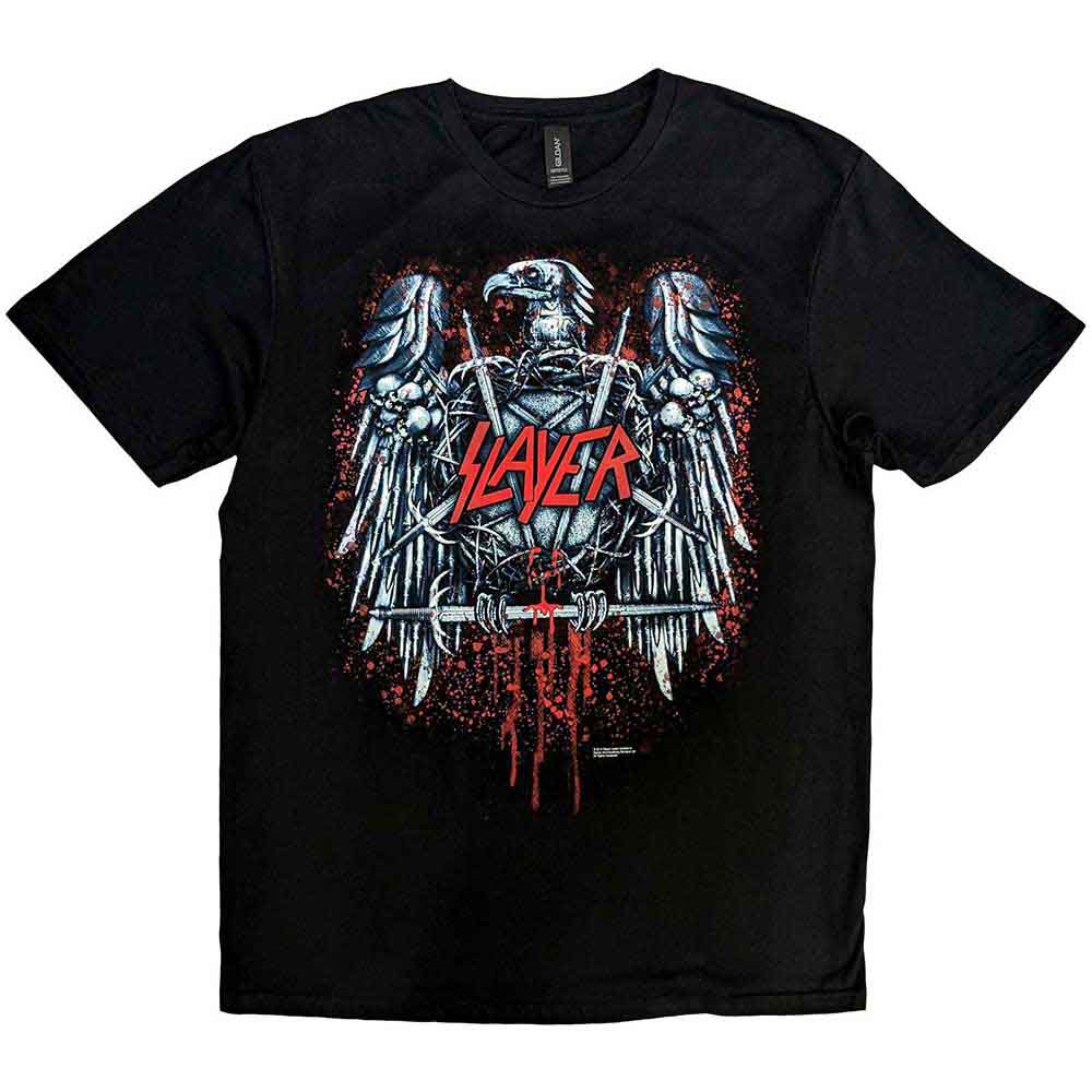 Black t-shirt with a large, detailed eagle and "Slayer" graphic.