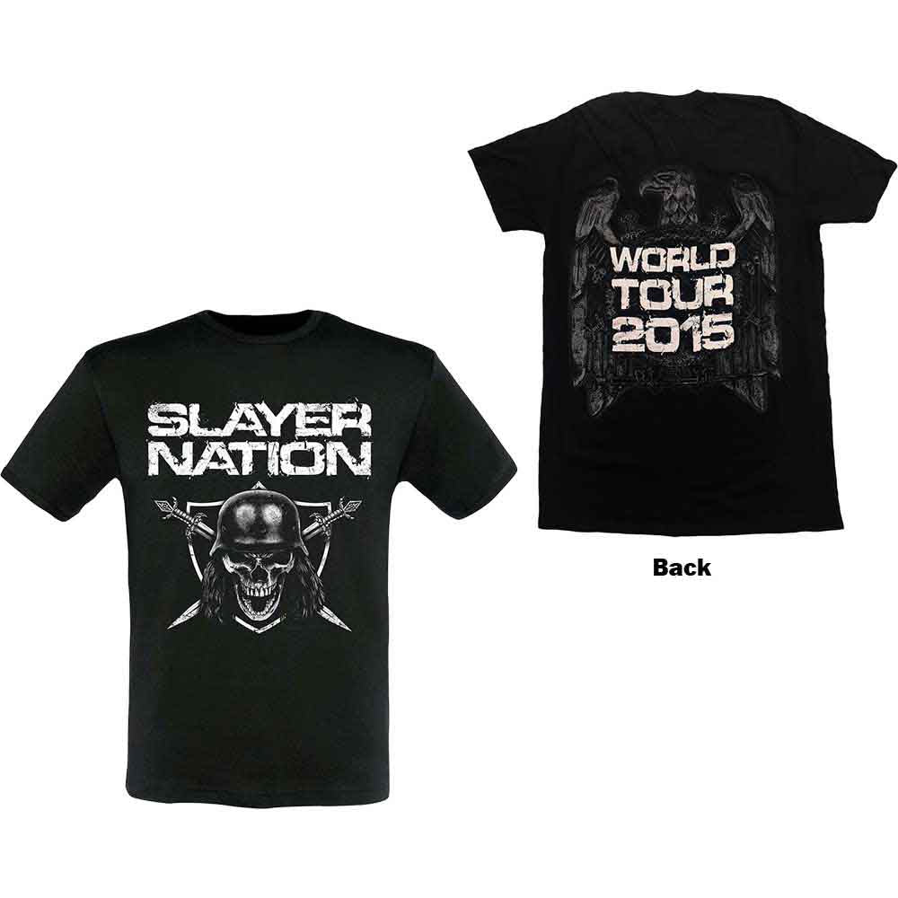 Black t-shirt with "Slayer Nation" and 2014 tour dates graphic.