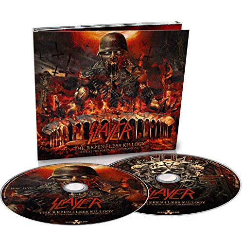 Slayer album "The Repentless Killogy" with skull imagery and two CDs.