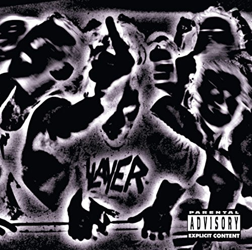 Black and white album cover for Slayer’s “Undisputed Attitude” with band members.