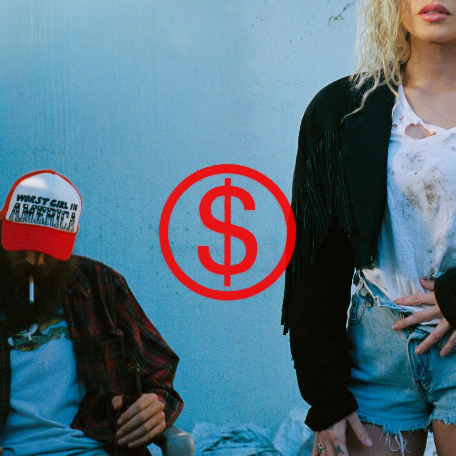 CD case featuring Slayyyter in denim, with a dollar sign graphic.