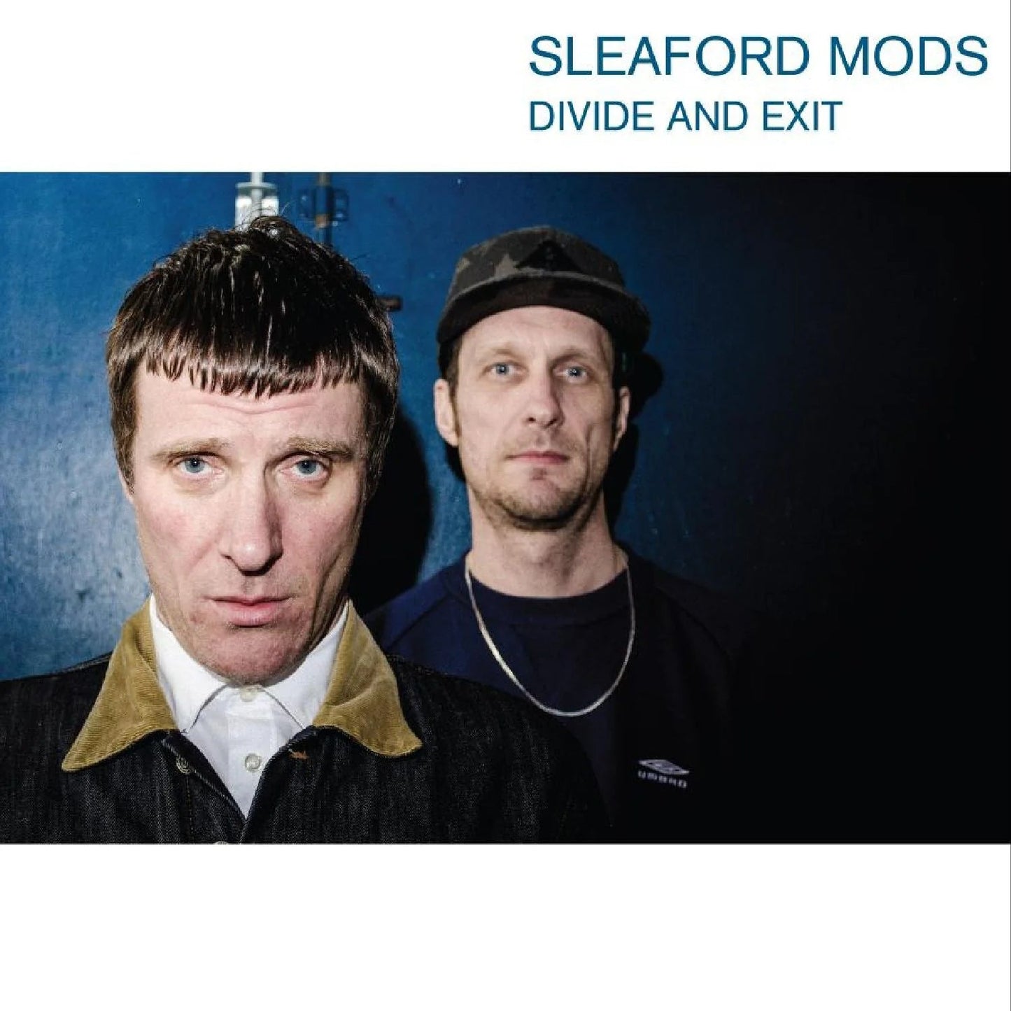 Sleaford Mods album cover featuring two men in casual clothing.