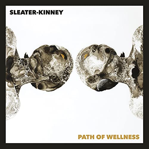 Sleater-Kinney album cover, abstract marbled shapes on a white background.