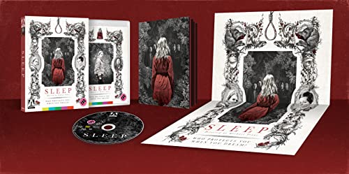 Sleep" Blu-ray set with a woman in red, ornate black and white artwork.