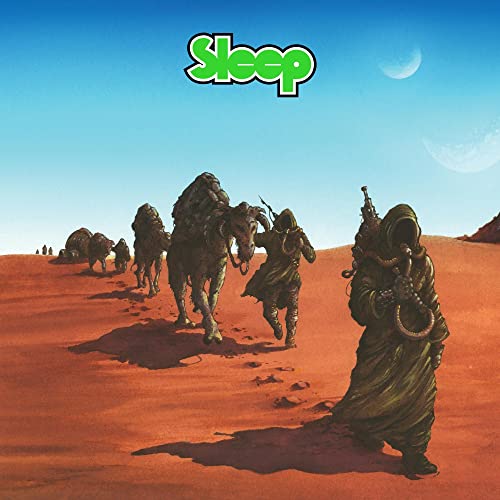 Album cover: hooded figures with camels crossing a desert landscape.