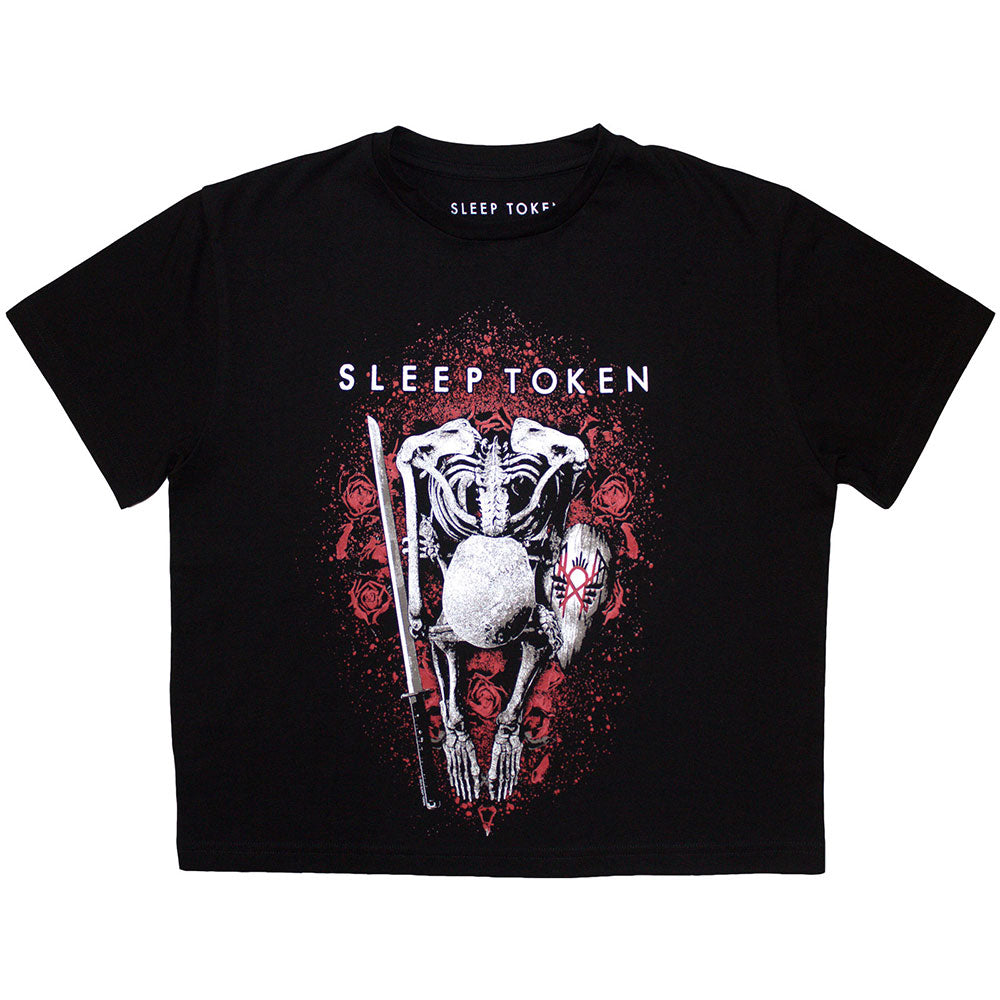 Black cropped t-shirt with Sleep Token “The Love You Want” design, size XX-Large.