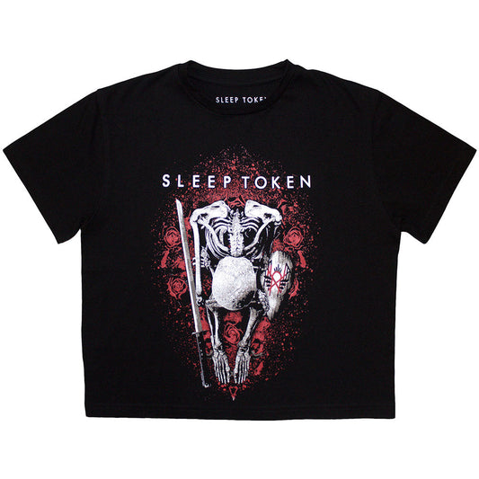 Black cropped t-shirt with Sleep Token “The Love You Want” design, size XX-Large.
