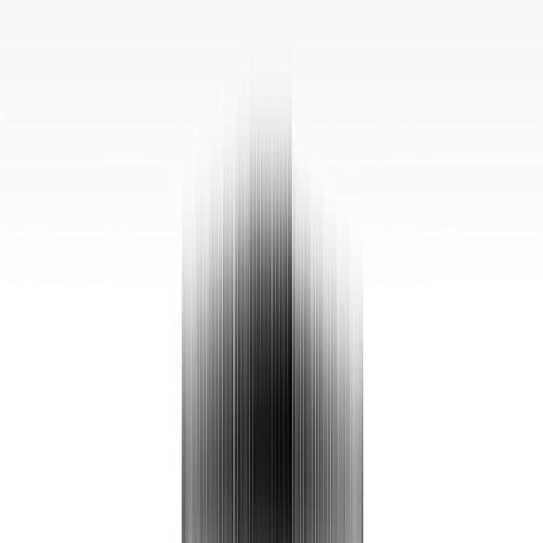Abstract black and white lines converging towards a central point.