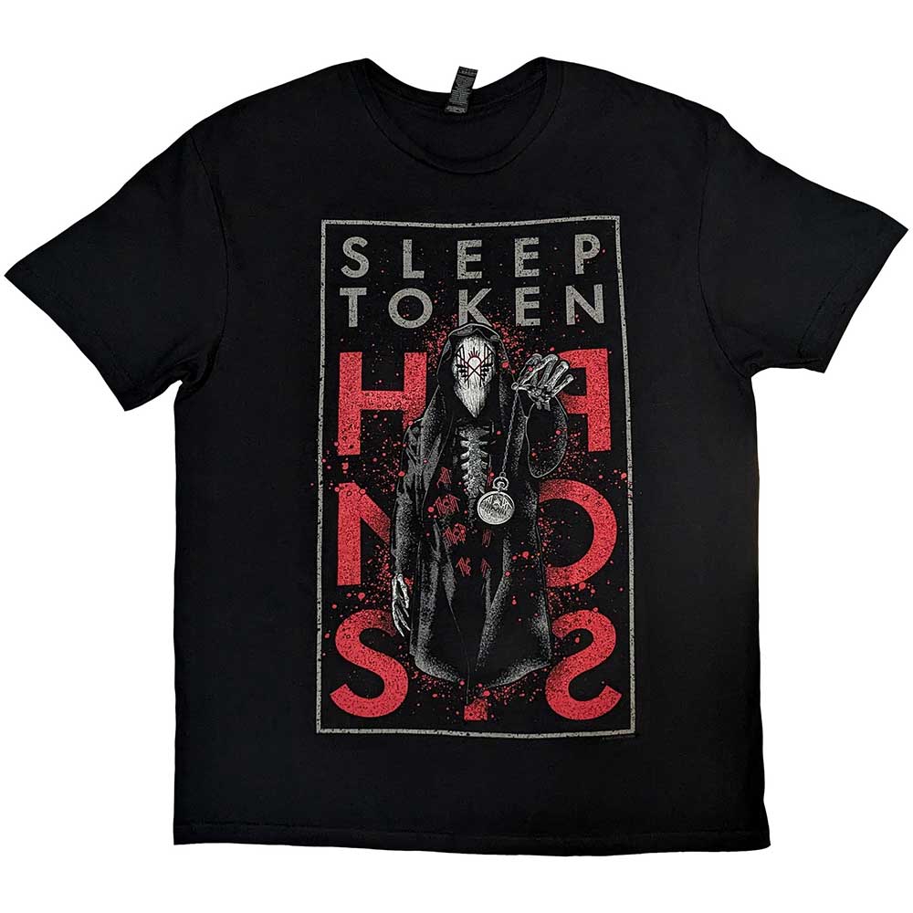 Black unisex t-shirt featuring the Sleep Token Hypnosis graphic design on the front.