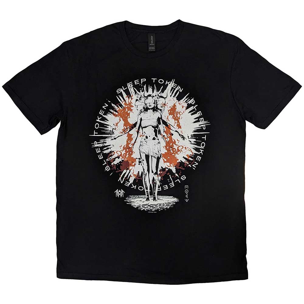 Black unisex t-shirt featuring Sleep Token Rain graphic artwork on the front.