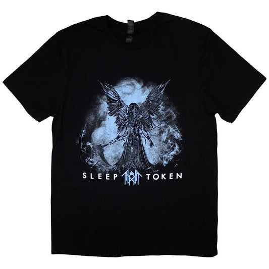 Unisex black t-shirt featuring the Sleep Token Take Me Back To Eden smoke graphic.