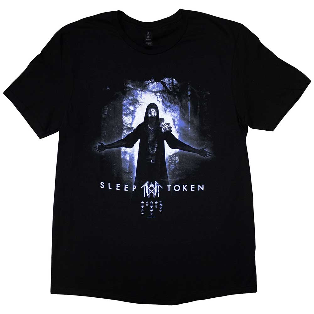 Black t-shirt with Sleep Token’s “Vessel” forest imagery, size small.