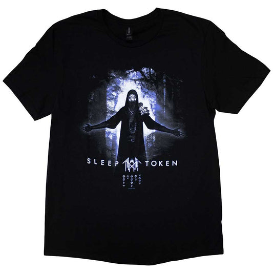 Black t-shirt with Sleep Token’s “Vessel” forest imagery, size small.