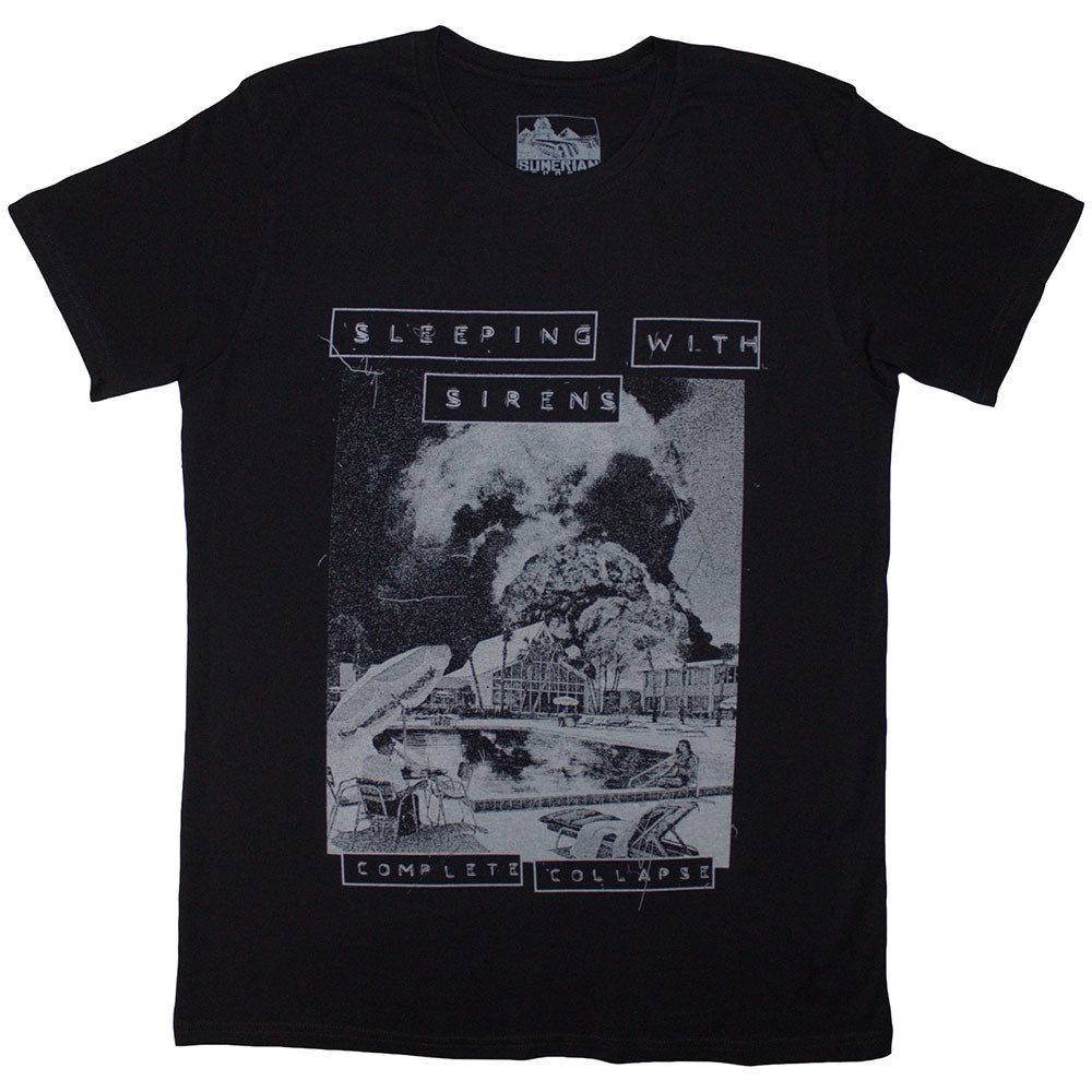 Black t-shirt with “Sleeping With Sirens” and “Complete Collapse” design, size XX-Large.